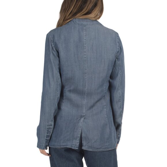 VELVET HEART Dark Denim Tencel Patty Long Sleeve Blazer - Picture 2 of 2